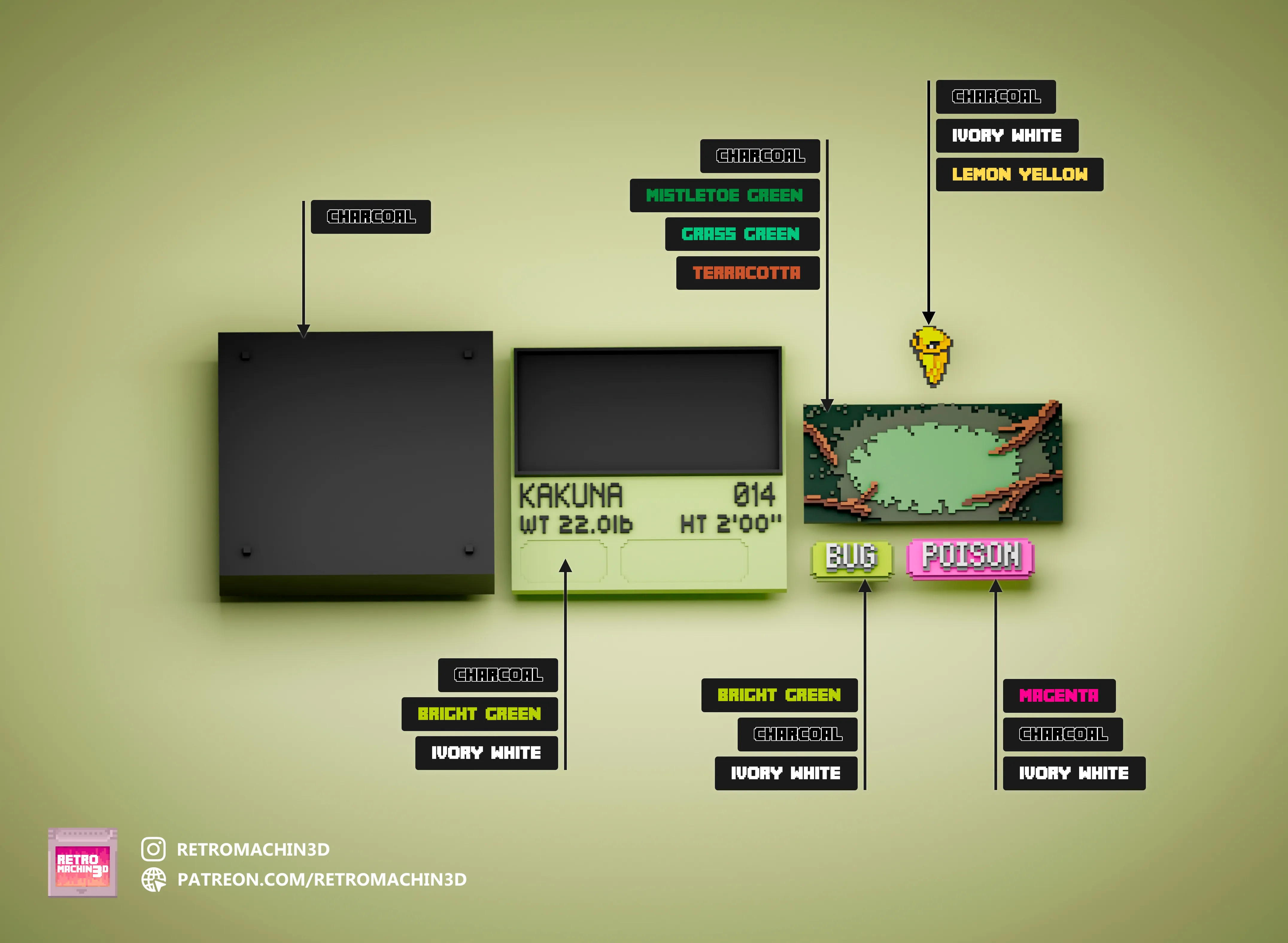 Kakuna color reference