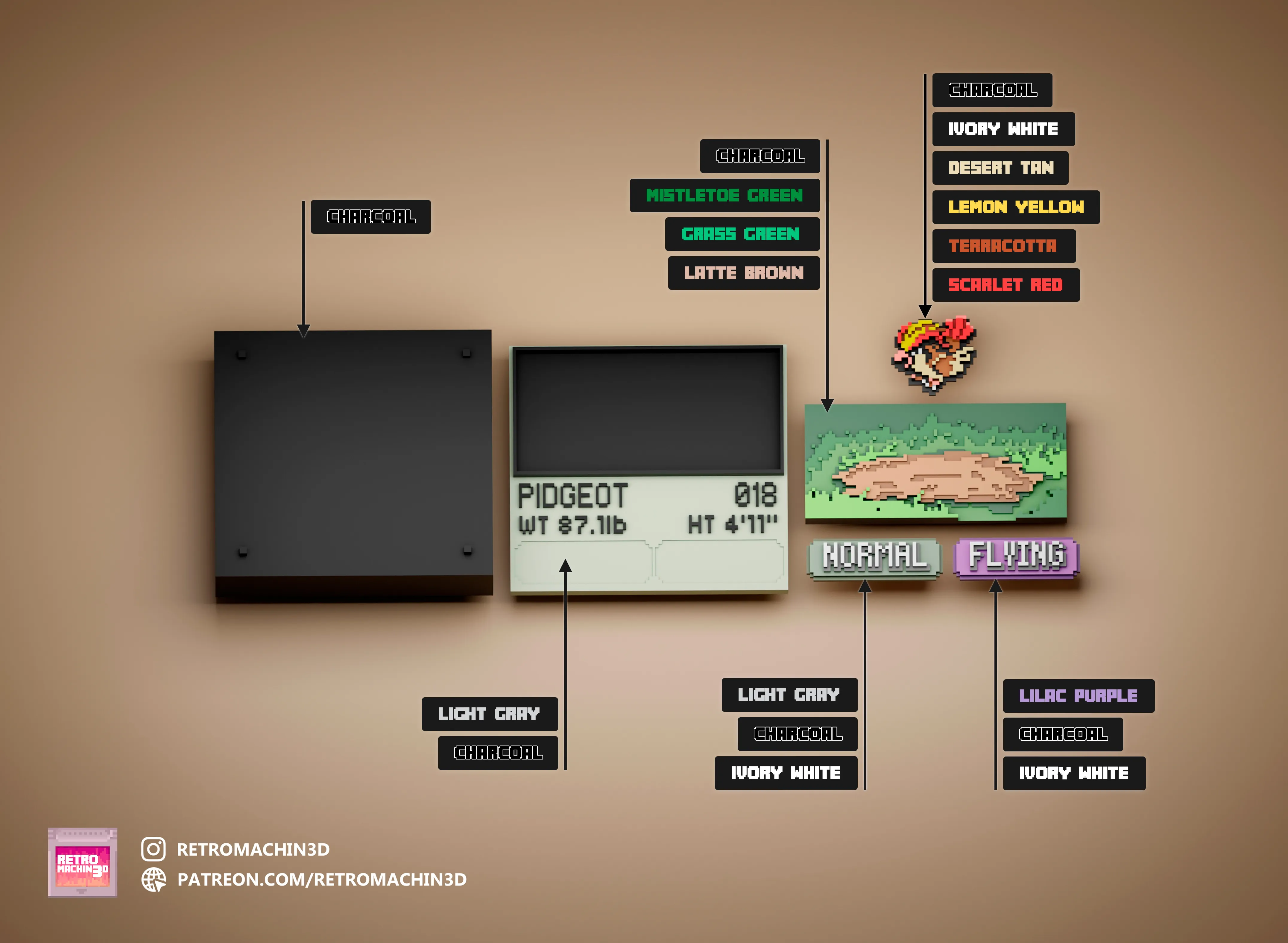 Pidgeot color reference