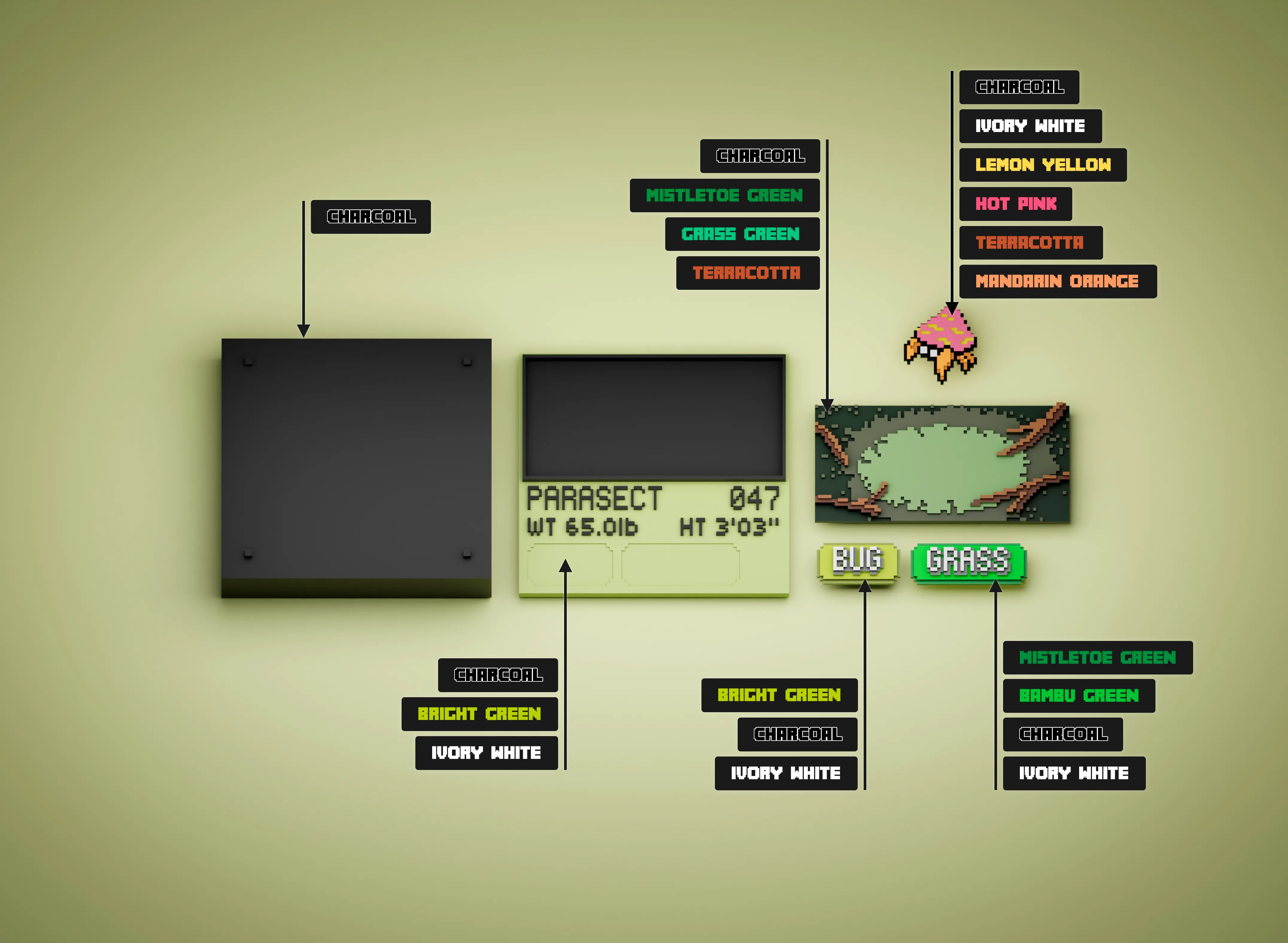 Parasect color reference
