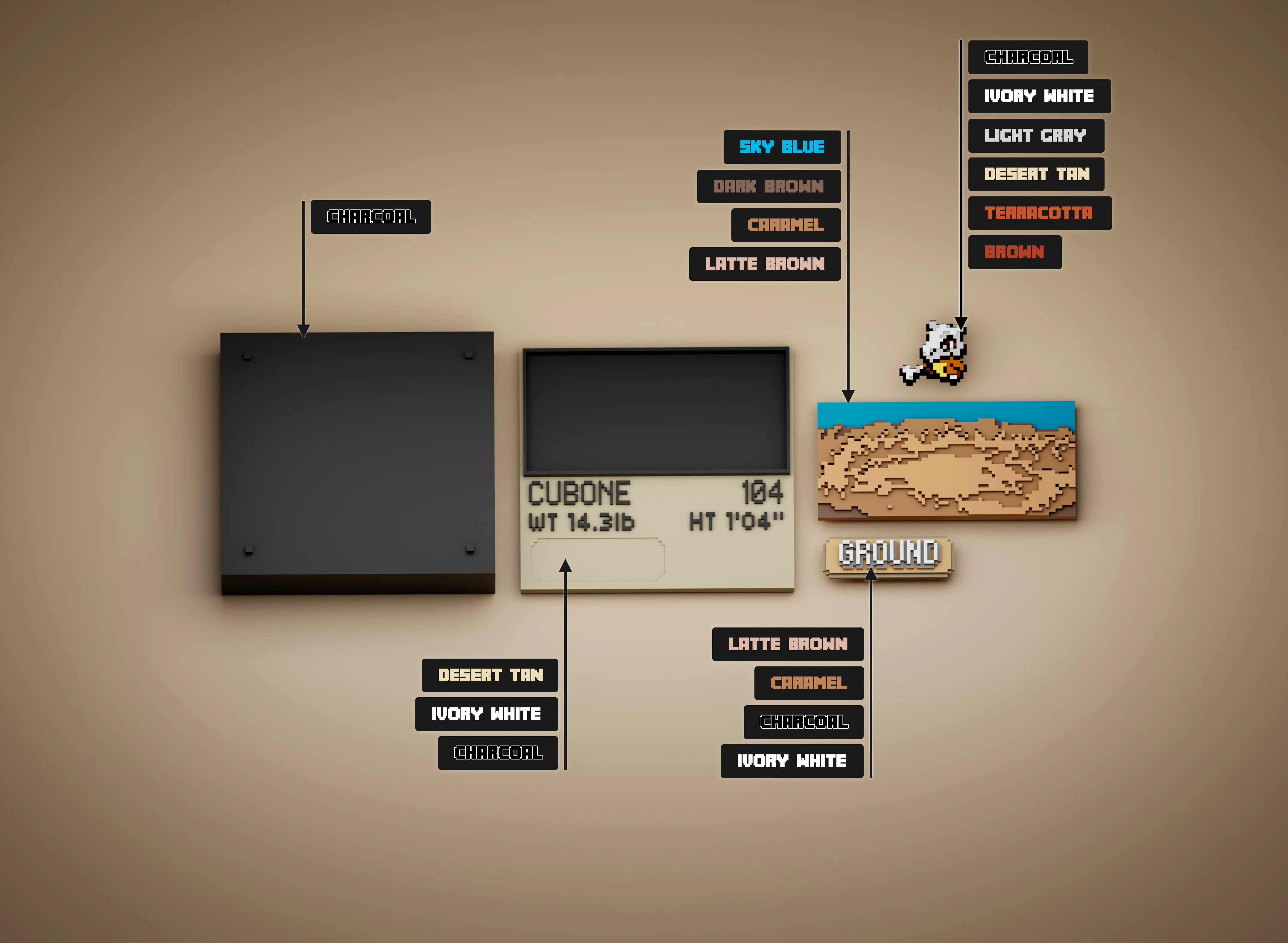 Cubone color reference