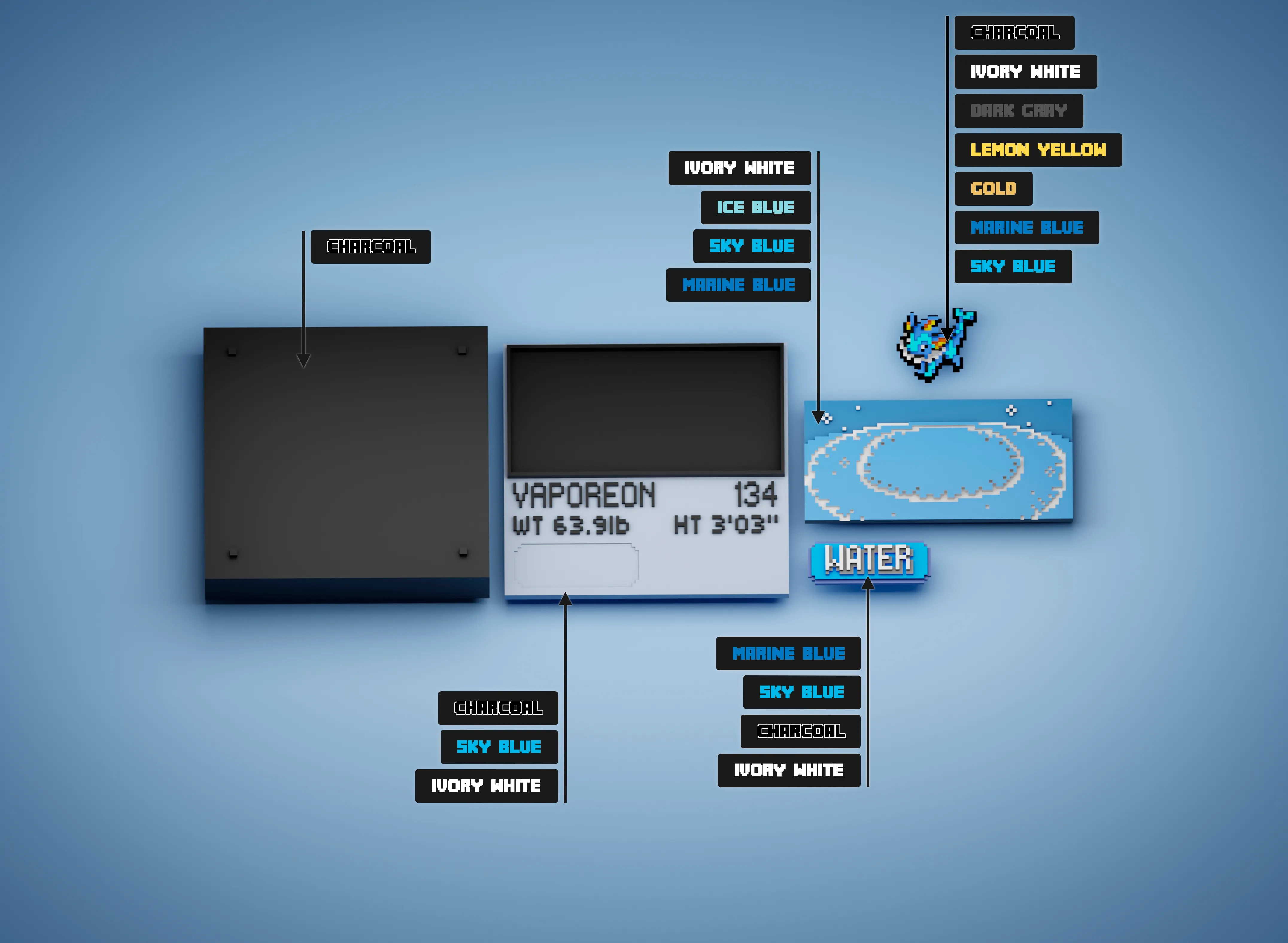 Vaporeon color reference
