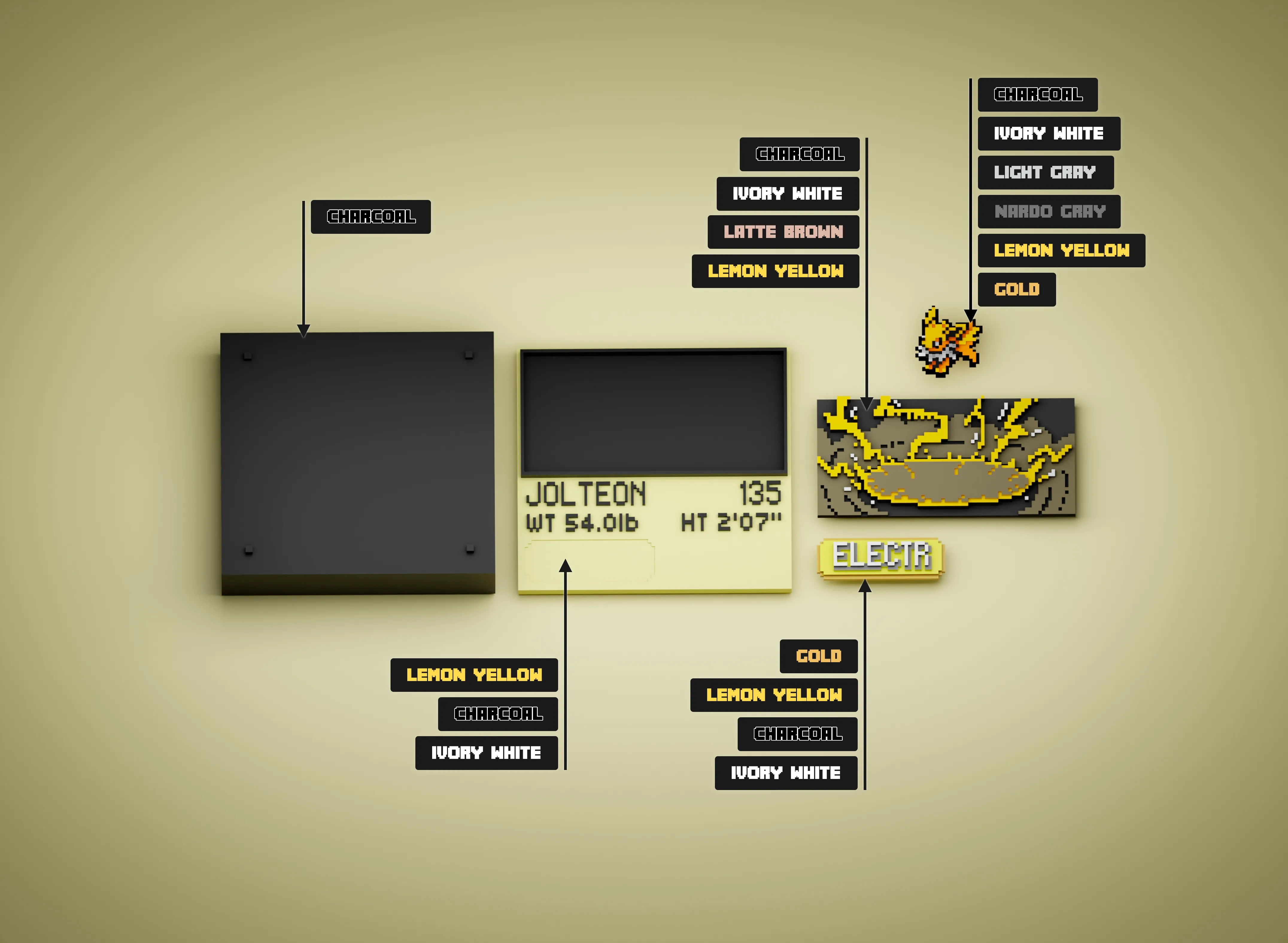 Jolteon color reference